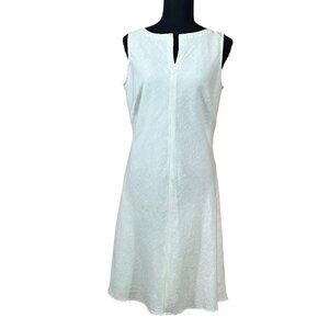 Willi Smith New Pale Yellow Linen/Cotton Sleeveless Sheath Dress Size 8